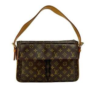 LOUIS VUITTON Authentic Vintage Brown Monogram Leather Shoulder Bag